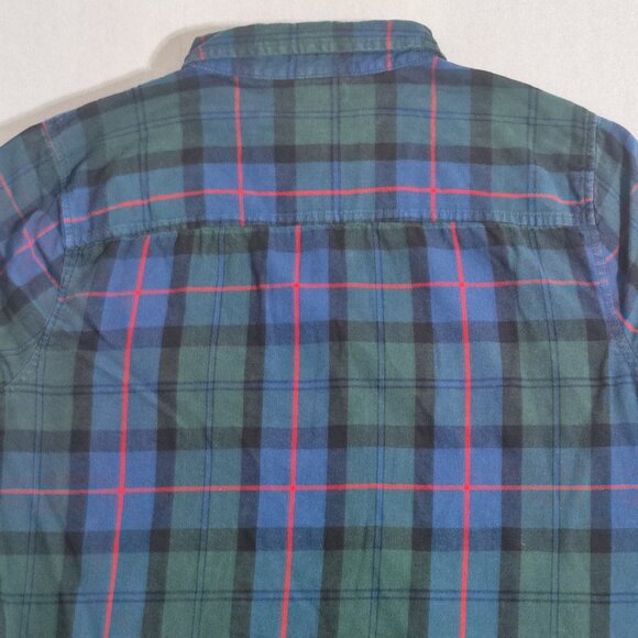 Gap flannel button down shirt women's size L red blue and green plaid pattern - Picture 4 of 9